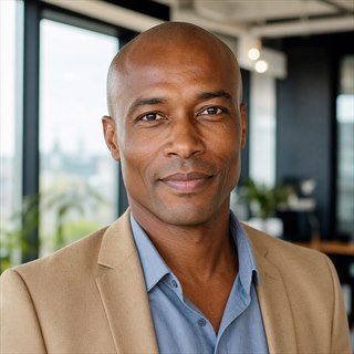 Kabelo Molefe in a professional office setting